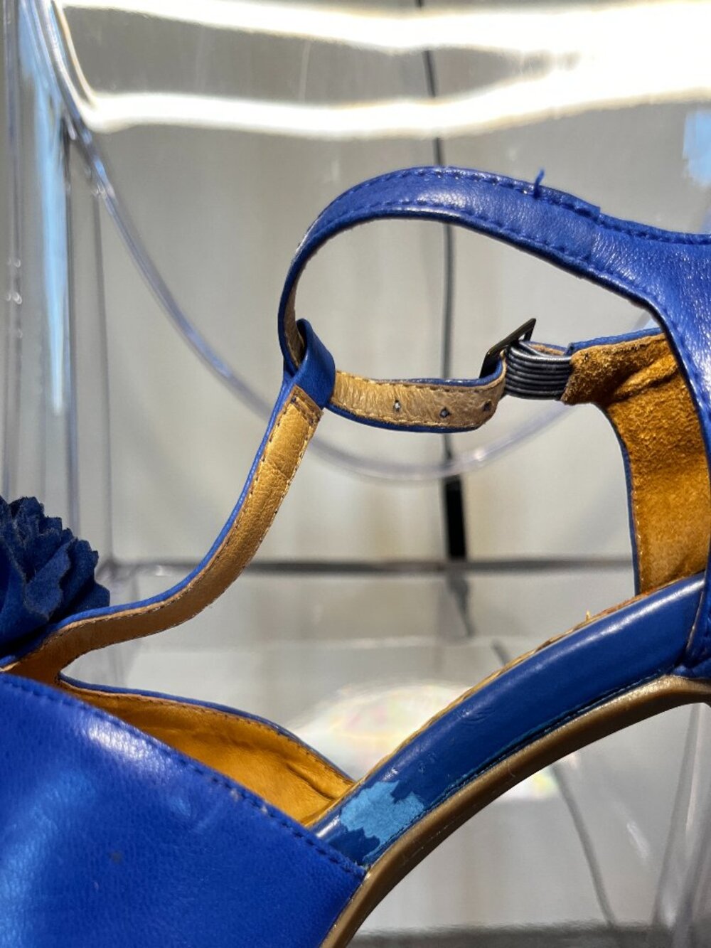 Miz Mooz cobalt blue t-strap pumps with rosette - Picture 7 of 7